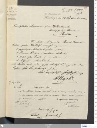 An archival document representing a Correspondence of 1 page(s)