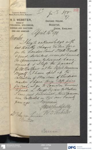 An archival document representing a Correspondence of 2 page(s)