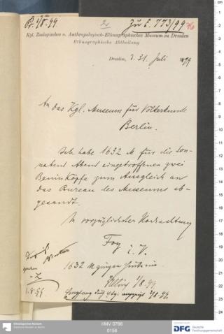 An archival document representing a Correspondence of 2 page(s)