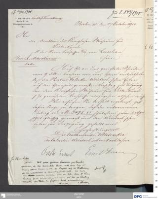 An archival document representing a Correspondence of 1 page(s)