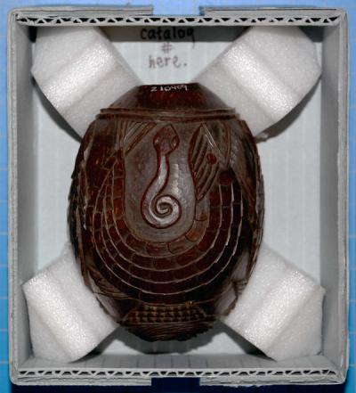 Carved Coconut Vessel