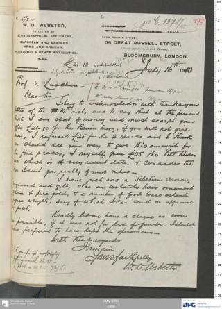 An archival document representing a Correspondence of 2 page(s)