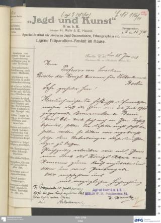 An archival document representing a Correspondence of 2 page(s)