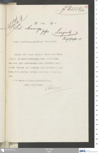 An archival document representing a Correspondence of 2 page(s)