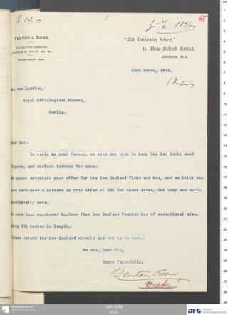 An archival document representing a Correspondence of 1 page(s)