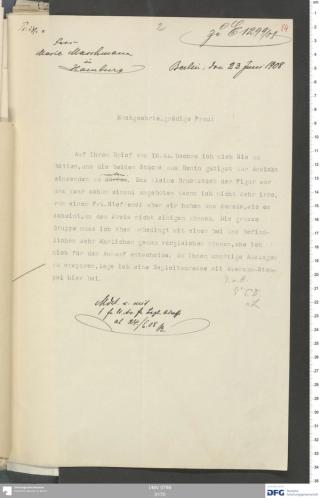 An archival document representing a Correspondence of 2 page(s)