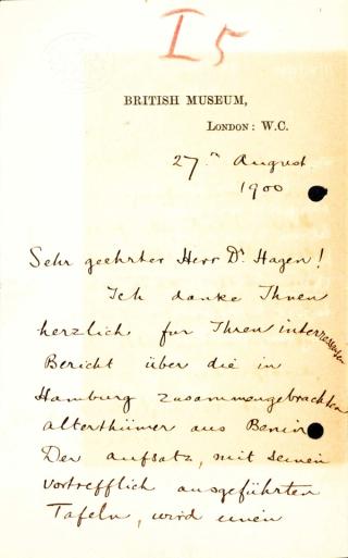An archival document representing a Correspondence of 2 page(s)