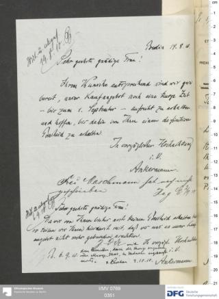 An archival document representing a Correspondence of 1 page(s)