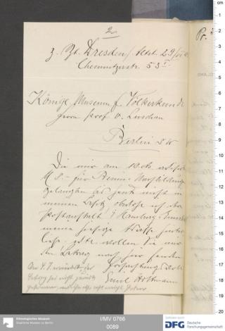 An archival document representing a Correspondence of 1 page(s)