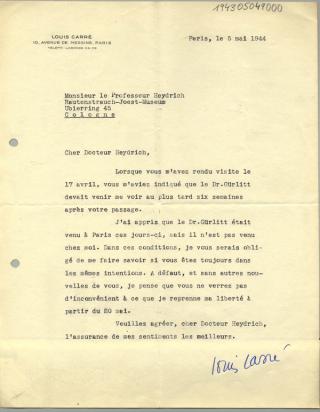 An archival document representing a Correspondence of 1 page(s)