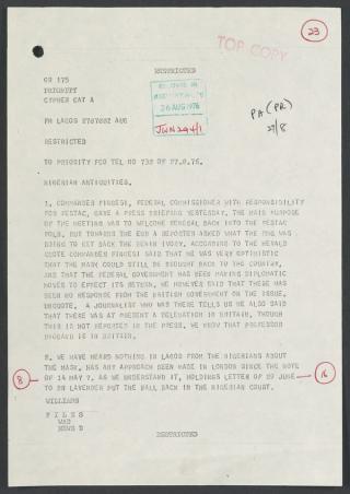 An archival document representing a Files  of 1 page(s)
