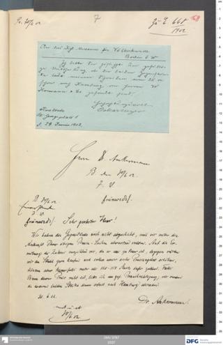 An archival document representing a Correspondence of 1 page(s)