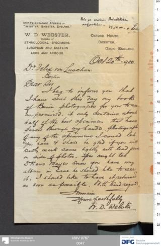 An archival document representing a Correspondence of 1 page(s)
