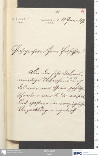 An archival document representing a Correspondence of 2 page(s)
