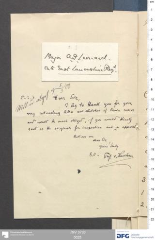 An archival document representing a Correspondence of 1 page(s)