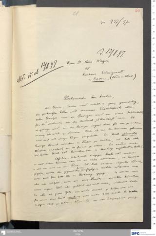 An archival document representing a Correspondence of 2 page(s)