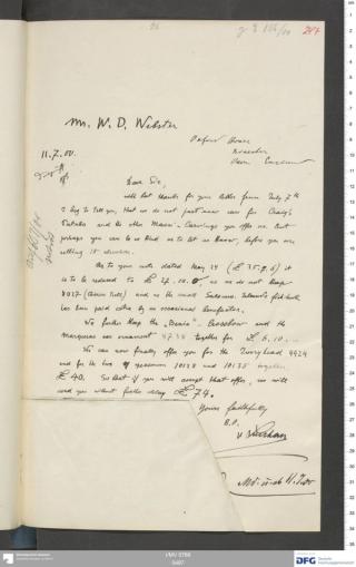 An archival document representing a Correspondence of 2 page(s)