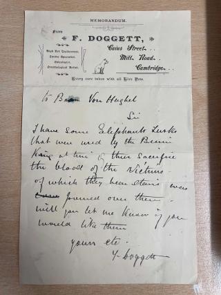 An archival document representing a Correspondence of 1 page(s)