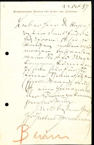 An archival document representing a Correspondence of 1 page(s)